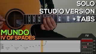 IV of Spades  Mundo SOLO Studio Version Guitar Tutorial with TABS on SCREEN [upl. by Ynneg]