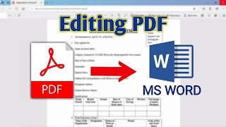 How to Edit PDF File in MS Word  Convert PDF to Word [upl. by Dimond]