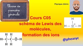 C05 cours schéma de Lewis des molécules formation des ions première spécialité chimie [upl. by Attennek]