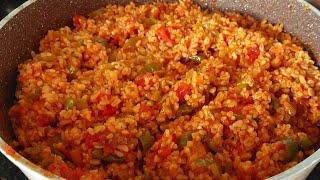 PİLAV ENFES  Salçalı Domatesli Sebzeli Bulgur Pilavı Tarifi  Salçalı Bulgur Pilavı Nasıl Yapılır [upl. by Ttesil]