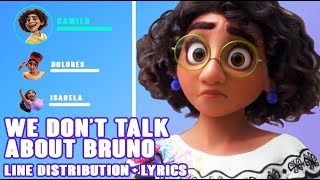 We Dont Talk About Bruno From quotEncanto Line Distribution  Lyrics Karaoke [upl. by Nnael]