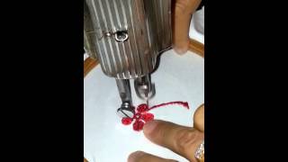 free motion embroidery on treadle sewing machine [upl. by Relluf245]