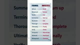 Formal and informal words  vocabulary building  English grammar [upl. by Aneekas365]