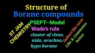 PSEPT Structure of Borane compounds Wades rule skeletal bond pair electrons IIT JAM CSIR NET [upl. by Edson]