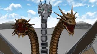 Mechagodzilla vs Mecha King Ghidorah Save The Future Act 1  MMD Animation [upl. by Alarick546]