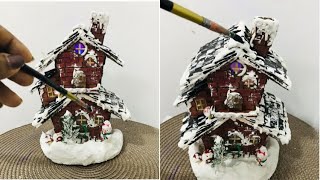 miniature christmas fairy house winter house lamp [upl. by Errised]