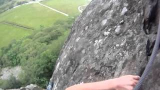 Ardus MVS Rock climbing at Shepherds Crag Borrowdale Headcam [upl. by Suhploda928]