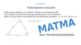 Mając dane długości a b boków trójkąta ostrokątnego ABC oraz długość R promienia okręgu opisanego [upl. by Foster]