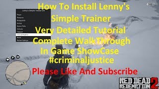 How To install Lennys Simple Trainer Into RDR2 [upl. by Andi]