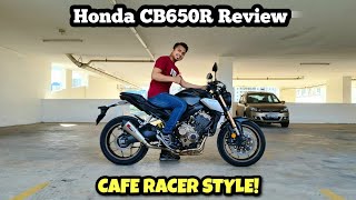 Honda CB650R Malaysia  CAFE RACER  REVIEW [upl. by Amihsat]