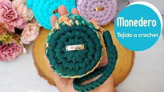 MONEDERO a CROCHET Tejido en Trapillo paso a paso facil y sencillo [upl. by Eatnwahs]