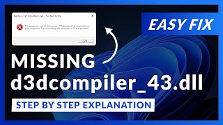 d3dcompiler43dll Error Windows 11  2 Ways To FIX  2021 [upl. by Nemhauser]