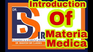 Introduction of Materia Medica  Homoeopathy DrBhavesh Sir Classes [upl. by Tedra]