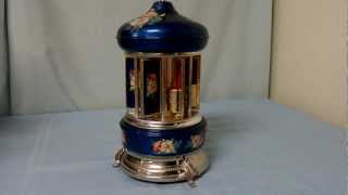 Sima Italian Hand decorated Toleware cigarette carousel Music Box [upl. by Nosaes]