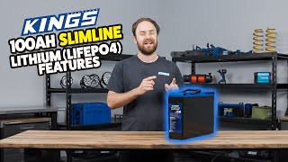 Kings 100Ah Slimline Lithium Features  LiFePO4  100A BMS [upl. by Trueblood]