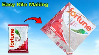 How to make Kite in easy way  kite making from waste wrapper  patang kese banate he [upl. by Bandler459]