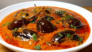 Bhagara Baingan Recipe l Hyderabadi Bagara Baingan l Bharwa Baingan [upl. by Neeluqcaj]