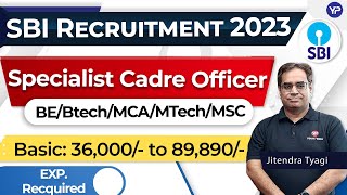 SBI Recruitment 2023  Specialist Cadre Officers on Regular Basis  Applications Open [upl. by Anitel]