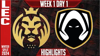 MAD vs TH Highlights  LEC Winter 2024 Week 1 Day 1  MAD Lions KOI vs Team Heretics [upl. by Skelly]