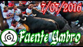 1º Primer Encierro SAN FERMÍN 2016  Fuente Ymbro 7072016 [upl. by Mcnally]