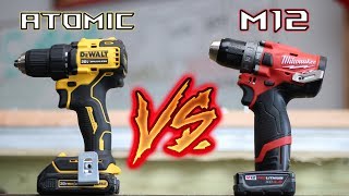 Best Compact DrillDriver  DeWalt Atomic DCD708 VS Milwaukee M12 Fuel 250420 [upl. by Teador275]