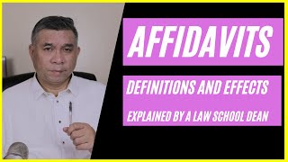 Affidavits Definitions and effects Explained by a law school dean [upl. by Hester459]