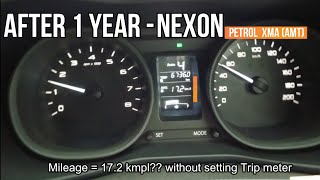 Tata Nexon XMA AMT Automatic Petrol variant MileageAverage 2020 Nexon XMA After one Year ev [upl. by Dyoll619]