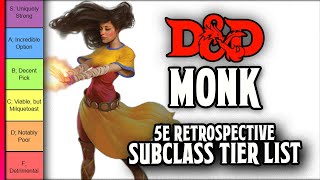 Monk Subclass Tier List  DampD 5e Retrospective [upl. by Borlase]