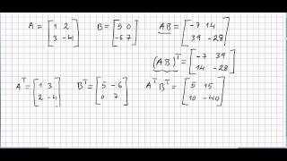 Linear Algebra 62 Properties of Matrix Transpose [upl. by Justino693]