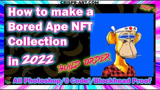 🐒 How to make a Bored Ape NFT Collection pt 6  PHOTOSHOP NFT GENERATOR  FREE PSD File Included [upl. by Jaunita296]