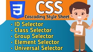 Simple Selectors in CSS  ID Class Group Element Universal Selector  CSS tutorial in Hindi [upl. by Ahsinehs]