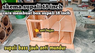 Diy membuat box supali 18 inch dan skema lengkap  subwofer supali 18 inch bass nendang [upl. by Eanad]