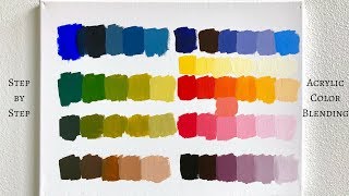 PRIMARY COLORS ONLY Acrylic Color Mixing Tutorial ColorByFeliks [upl. by Flip809]