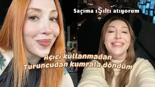 KIZILDAN KUMRALA NASIL DÖNDÜM  AÇICI KULLANMADAN SAÇA IŞILTI NASIL ATILIR [upl. by Crudden]