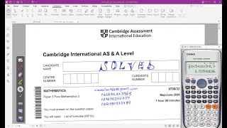 970932MJ24  CAIE AS amp A LEVEL PURE MATHEMATICS 3 MAYJUNE 2024 Paper 32 [upl. by Nadabb]