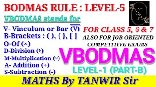 BODMAS RULE  VBODMAS RULE VBODMAS  Level5 PartB  vbodmas vinculum [upl. by Concettina493]