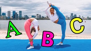 ABC ACRO GYMNASTICS CHALLENGE  The Rybka Twins [upl. by Balduin]