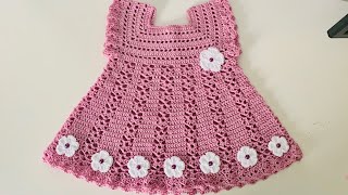 Vestido para Bebe Tejido a Crochet  0 a 3 meses  paso a paso  PATRÓN DE CROCHET [upl. by Anitsirhcairam]