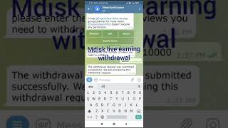 Mdisk live withdrawal earning proof shorts mdisk [upl. by Rozanna811]