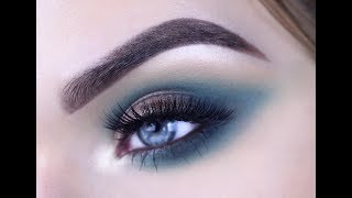 JACLYN HILL PALETTE  Teal Eye Makeup Tutorial [upl. by Laitselec]