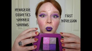 Menagerie Cosmetics Shimmer Shadows First Impression [upl. by Grae]