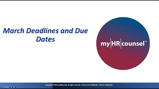 March Deadlines and Due Dates for Business Owners amp Employers [upl. by Pyotr]