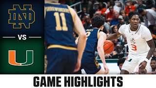 Notre Dame vs Miami Game Highlights  202324 ACC Men’s Basketball [upl. by Aubarta]