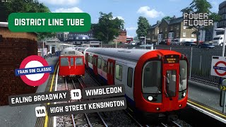 DISTRICT LINE  TRAIN SM CLASSIC  EALING BROADWAY TO WIMBLEDON  S7 [upl. by Willey]