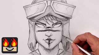 How To Draw Renegade Raider  Fortnite OG [upl. by Lejna855]