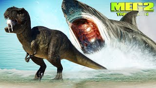 MEGALODON EATS THE TREX  MEG 2 The Trench in Jurassic World Evolution 2 [upl. by Harac426]