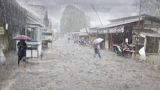 Heavy Rain with Wind and Lightning in Rural Life  Terrible Storm amp Strong Thunder Sound For Sleep [upl. by Gilbye]