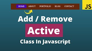 How to add and remove active class on click  HTML CSS and Javascript [upl. by Ecirpak]