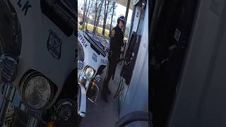 Biker stops cop from putting the wrong fuel in his motorcycle 😅 kenny1020304050 [upl. by Asiruam]