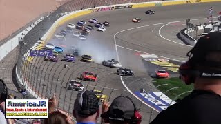 EPIC CRASH Lap 89 South Point 400 in Las Vegas NASCAR [upl. by Honoria729]